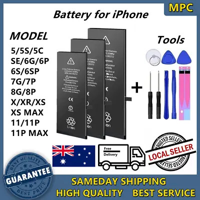 For IPhone 5 5C 5S SE 6S 7 8 Plus X XR XS MAX 11 PRO New Battery Replacement • $21.93