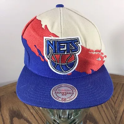 New Jersey Nets Hat Retro Mitchell & Ness SnapBack Vintage Y2K PaintBrush Wool • $49.99
