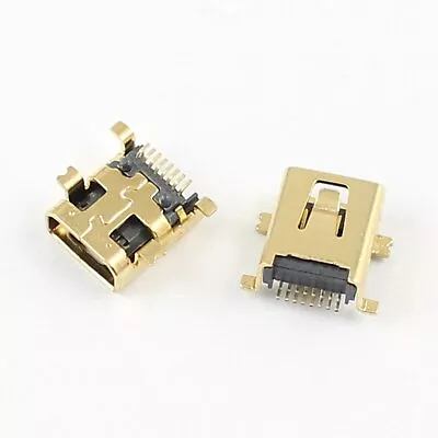 10Pcs Mini USB Female 8 Pin SMT SMD Socket Connector Gold Plated • $1.32