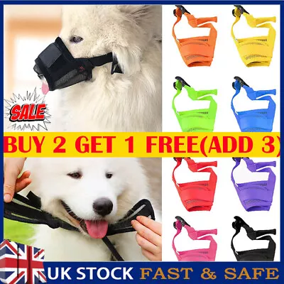 £4.49 • Buy 1x Pet Dog Adjustable Mask Anti Mesh Bite Bark Chew Grooming Muzzle Mouth Softs,