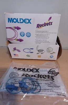 Moldex 6415 Rocket Reusable Earplugs Corded NRR 27 Blue 50 Pck • $60