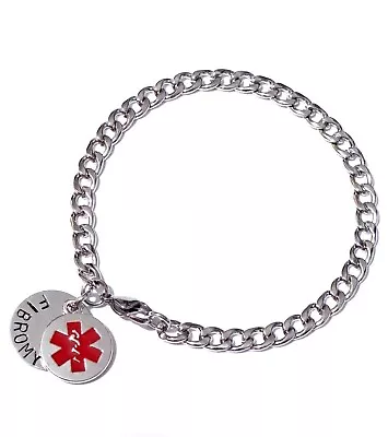 Medical Alert Bracelet SOS Strong Stainless Steel Curb Chain & Medical Disc    • £6.99