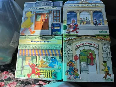 Elmo's Neighborhood Lot Of 4 Vintage Board Books Sesame Street • $12.50