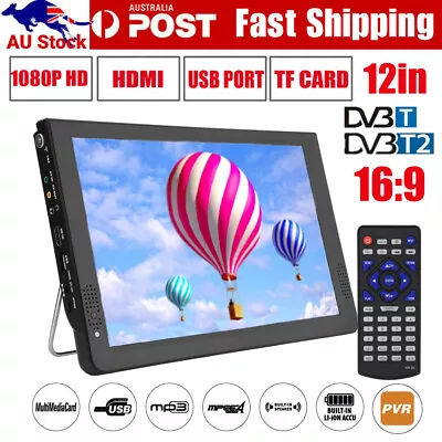 $104.23 • Buy 12  Digital Television Car Portable HD TV 1080P TFT LED DVB-T2 Player MP4 MP3 AU