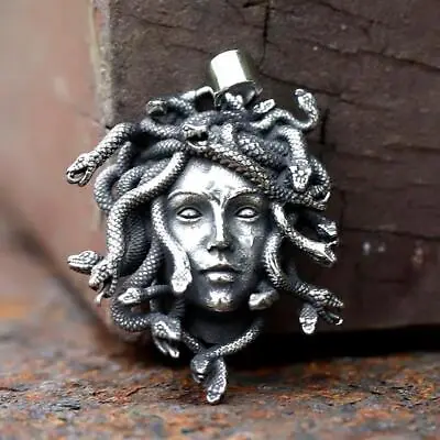 2023 New 316l Stainless Steel Men's Medusa Pendant Necklace Vintage Snake Animal • $11.99