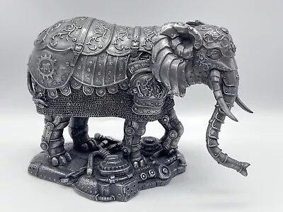 Veronese Metallic Silver Pewter Finish Mechanical Steampunk Elephant Statue • $69.99