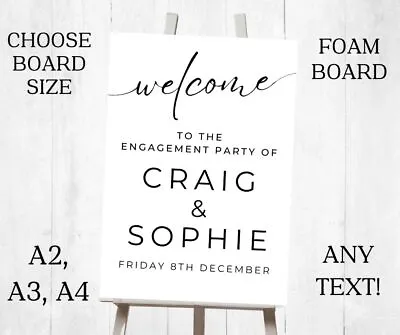 Personalised Printed Foam Board Event Sign WEDDING ENGAGEMENT BIRTHDAY A2 A3 A4 • £14.99
