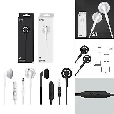 £4.87 • Buy Universal S7 3.5mm Earphone In-Ear Flat Wired Stereo With Mic Headset  
