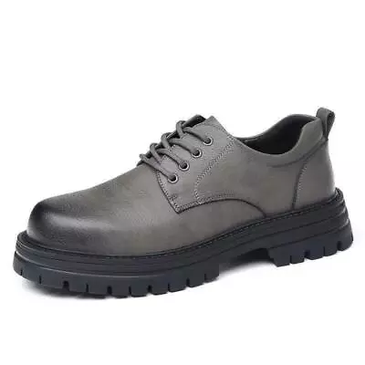 Mens Work Casual Cargo Faux Casual Lace Up Non-slip Platform Block Heel Shoes  • $51.61