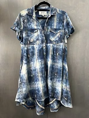 Ryan Michael Plaid Long Sleeve Country Western Dress Tunic Casual Size Medium • £29.68