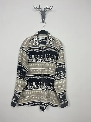Vintage 90s Navajo Inca Tribal Native Western Shirt Cowboy Soft Warm JFH Size 44 • £14.99