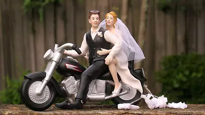 Motorcycle Biker Wedding Cake Topper By Magical Day • $54.99