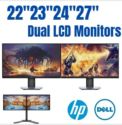 OEM Dell HP Dual 22  23  24  27  LCD Widescreen Monitor FHD 1080p W/Stand Cables • $34.99