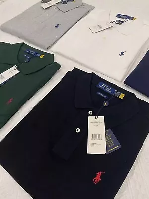 Ralph Lauren Long Sleeve Polo Shirt Custom Slim Fit Cotton 4 COLOURS • £26.99