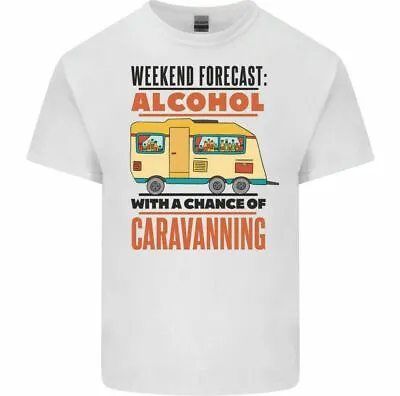 Mens Caravan T-Shirt Weekend Forecast Alcohol With A Chance Of Caravanning Beer • £9.50