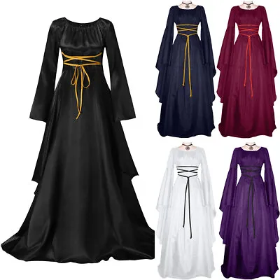Women Renaissance Medieval Witch Fancy Dress Costume Gothic Victorian Long Dress • $26.99