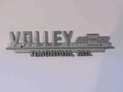 Vintage Valley Chevrolet Timonium Maryland Metal Dealer Badge Emblem Tag MD Rare • $59.95