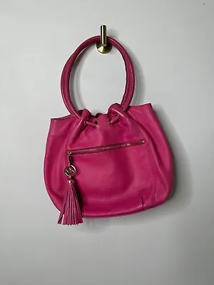 Michael Kors Pink Zinnia Leather Charm Tassel Large Tote Bag • $55