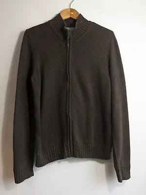 Men's Knitted Full Zip Cardigan Size M Croft & Barrow Brown Pure Cotton Jacket • £12.99