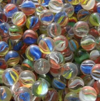 Pack Of 25 Cat's Eye 12mm (1/2 Inch) PeeWee Glass Marbles Multi Colors Cats Eye • $6.95