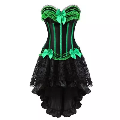 Frawirshau Gothic Halloween Lace Up Corset Moulin Rouge Showgirl Clubwear Fancy • $12.99