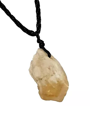 £3.59 • Buy Citrine Pendant Necklace Raw Point Crystal Gemstone Mood Lift Adjustable Cord
