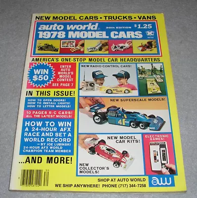 Model Cars Catalog Book Auto World Trucks Slot Racing RC Gas Parts Spring 1978 • $24.99