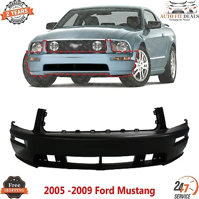 Front Bumper Cover Primed W/ Fog Light Holes For 2005 -2009  Ford Mustang GT • $174.68