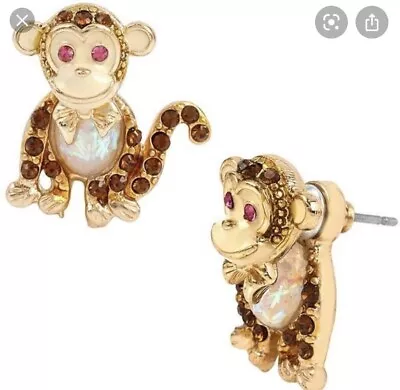 $40 Betsey Johnson Minis Monkey Earrings Ab 501 • $24.30