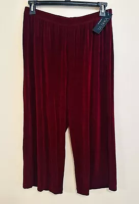Vikki Vi Classic Stretch Crop Capri Pants Elastic Waist Pull On Straight 1X NEW • $35.99