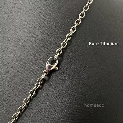 NEW 3mm Pure Titanium Necklace O Cable Link Chain Men Women Non-Allergic 23.6  • $24.59