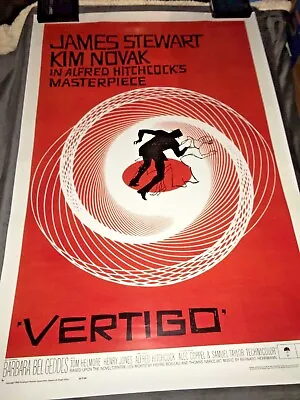 VERTIGO Movie POSTER 1958 24x36 Alfred Hitchcock Thriller Classic • $21.98