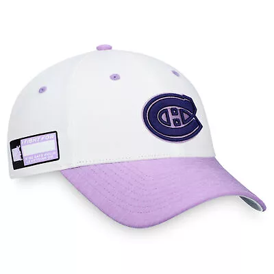 Men's Fanatics Branded White/Purple Montreal Canadiens 2022 Hockey Fights Cancer • $29.99