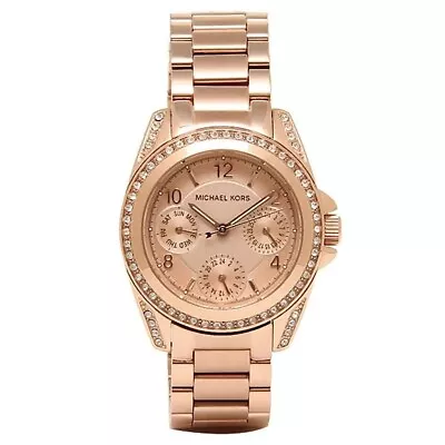 Michael Kors Blair Women's Rose Gold Dial Rose Gold Steel Strap Watch - MK5613 • $112