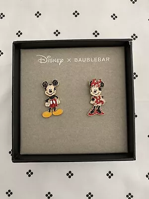Disney X Baublebar Mickey Minnie Mouse Rhinestone Pearl Earrings • $25