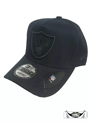 Oakland Las Vegas Raiders Nfl New Era 9forty Black On Black Snapback Cap Hat Nba • $34.99