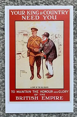 Ww1 Recruitment Poster Postcard Artist Lawson Wood King And Country Need You • £1.95