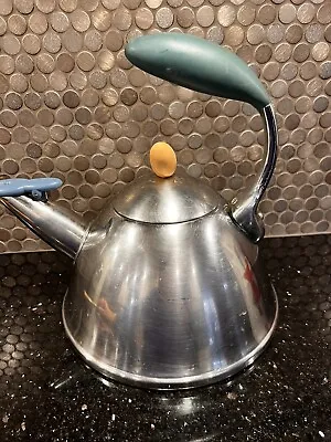 ALESSI Vintage Teapot Kettle 3 Qt By Michael Graves Target Stainless Steel • $75