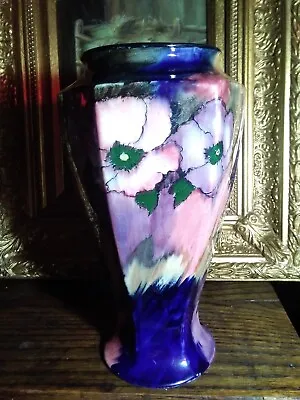 Tunstall Hexagonal Floral  Vase 12 Inches Tall Good Condition No Chips. • £30