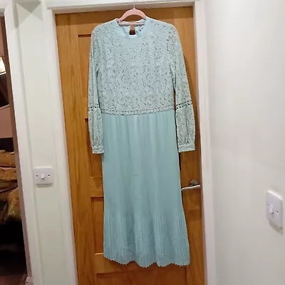 Oasis Mint Green Long Dress Size 16 • £2.99