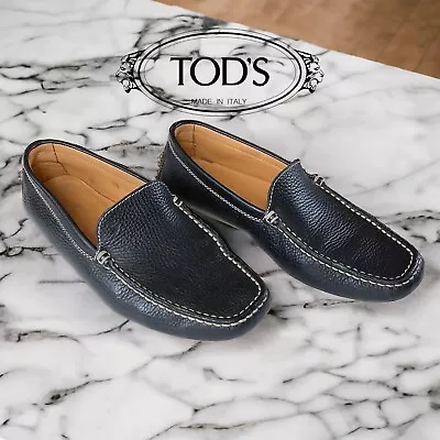 Tod’s Men Slip On Flats Moccasins Driving Leather Gommino Penny Us 9 Uk 7.5 39.5 • $77