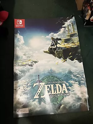 Legend Of Zelda Tears Of The Kingdom Gamestop Poster 48 X 33 Inches Double Sided • $35