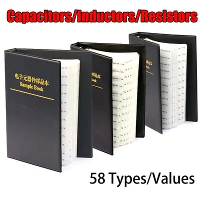 Capacitors/Inductors/Resistors Sample Book Assortment Kit - Many Types/Values • $21.76
