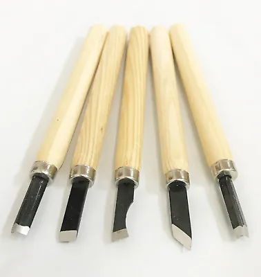 5pc Mini Wood Carving Woodworking Tool Set Size L - 5.1  / 12.95cm • $10.98