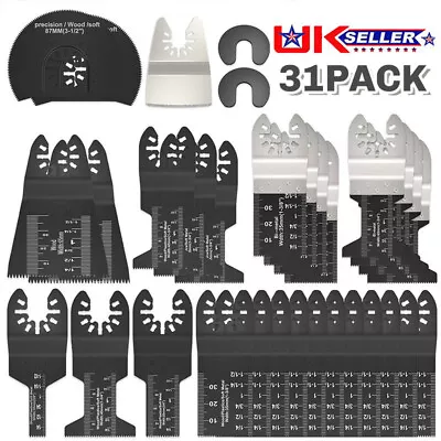 31Pcs Multi Tool Blade Set For Dewalt Bosch Makita Oscillating Saw Cutting Metal • £16.79