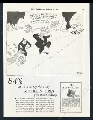 1927 Michelin Man Bibendum Angel Gluyas Williams Cartoon Tires Vintage Print Ad • $8.09