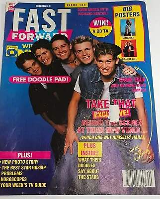 FAST FORWARD Magazine | 3-9 Oct 92 Issue 159 Take That Catherine Zeta Jones • £4.99