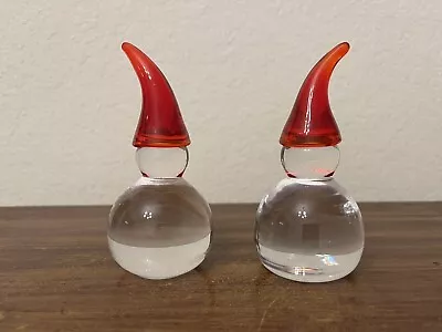 Art Glass Nisse Gnome - Pair - Hadeland Glassverk - Lena Hassen Design 4  • $79.99
