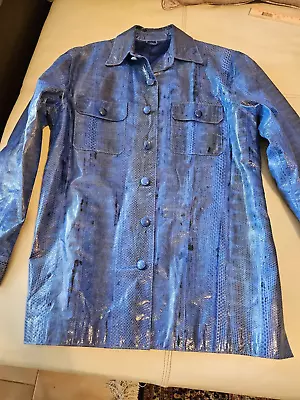 CUSTOM  Genuine Snakeskin Leather Shirt Jacket • $850