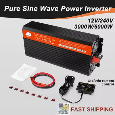 CloudPath 3000W/6000W Pure Sine Wave Power Inverter 12V-240V USB Caravan Boat • $249.95